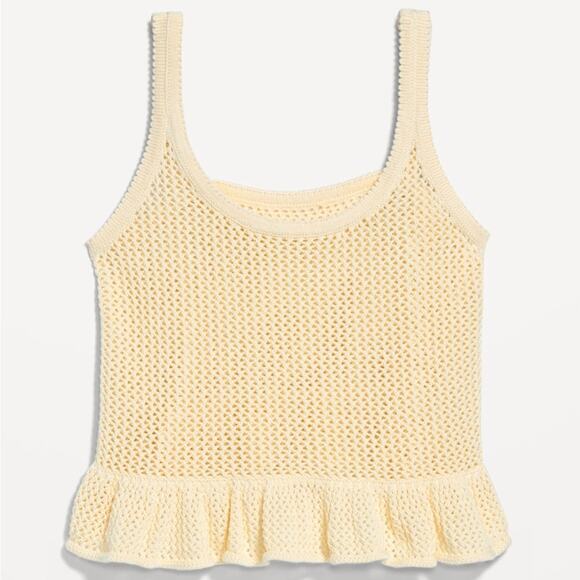 Old Navy Sweet Butter Sleeveless Open-Stitch Peplum Sweater - Picture 4 of 10